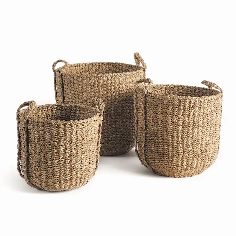 Seagrass Storage Basket set of 3 [111-222-103] Ushape handle basket