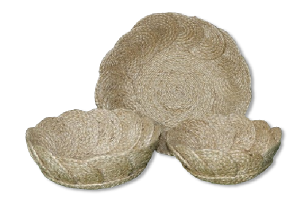 Jute Scalloped Basket set of 3 pcs [111-000-11]