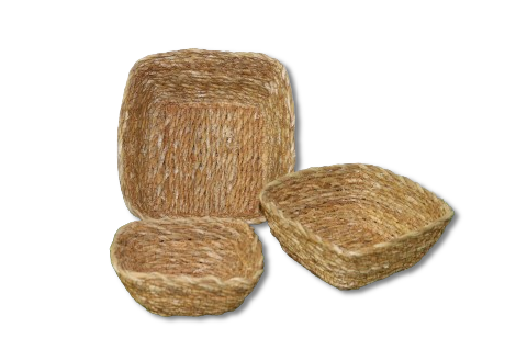 Seagrass Small Square pot Set of 3