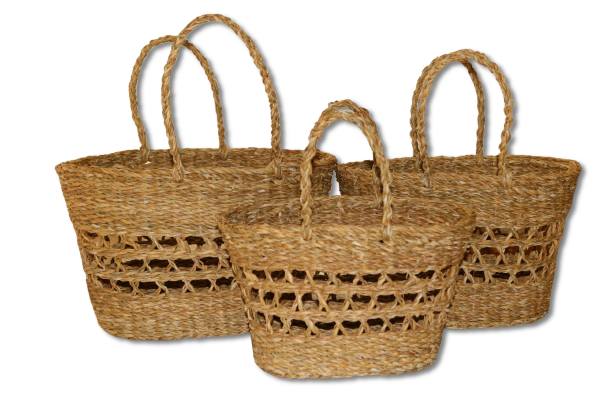 Seagrass Oval Net Bag  Set of 3 [100-1]