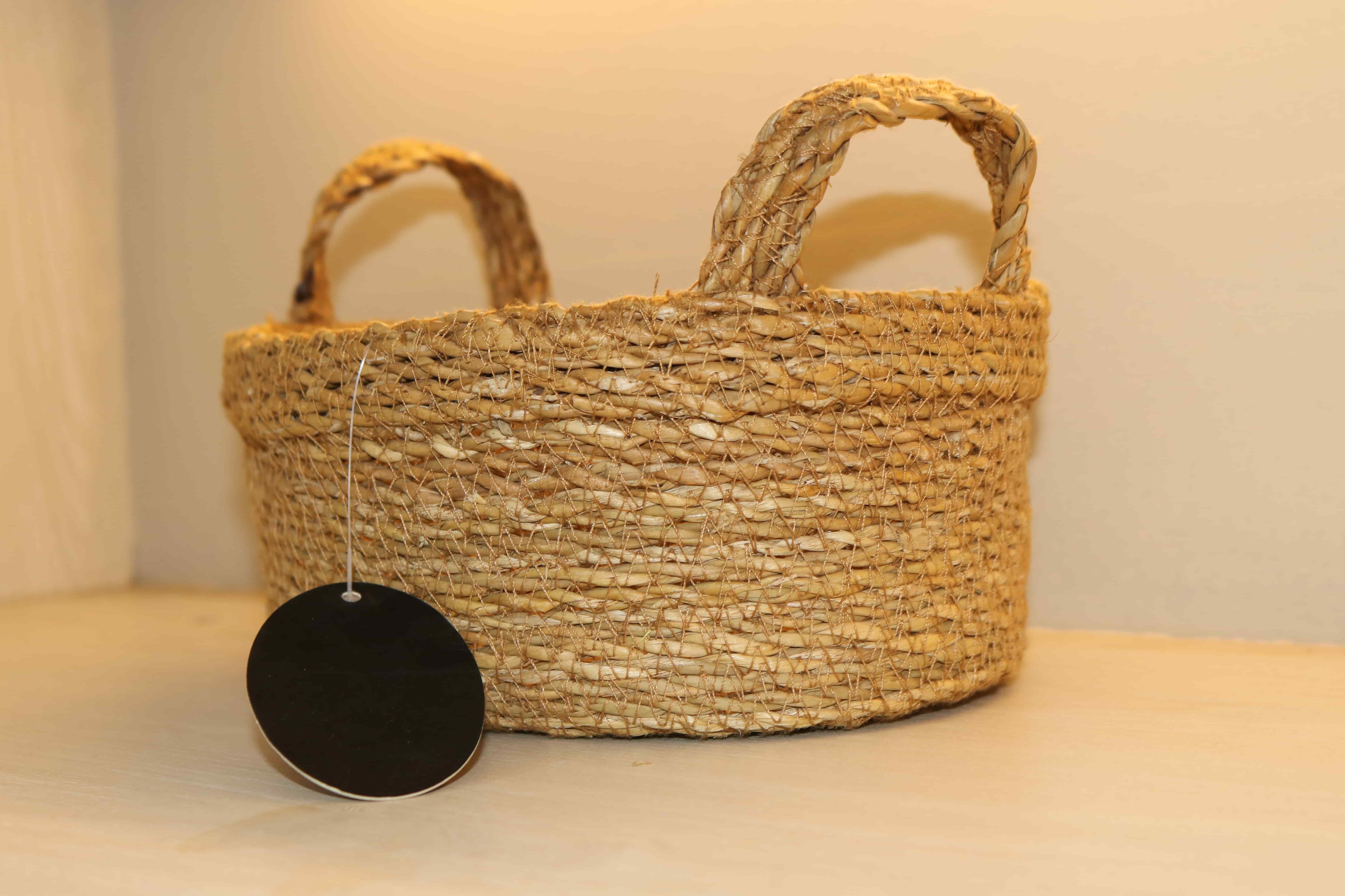 Seagrass Top Folding Oval Basket