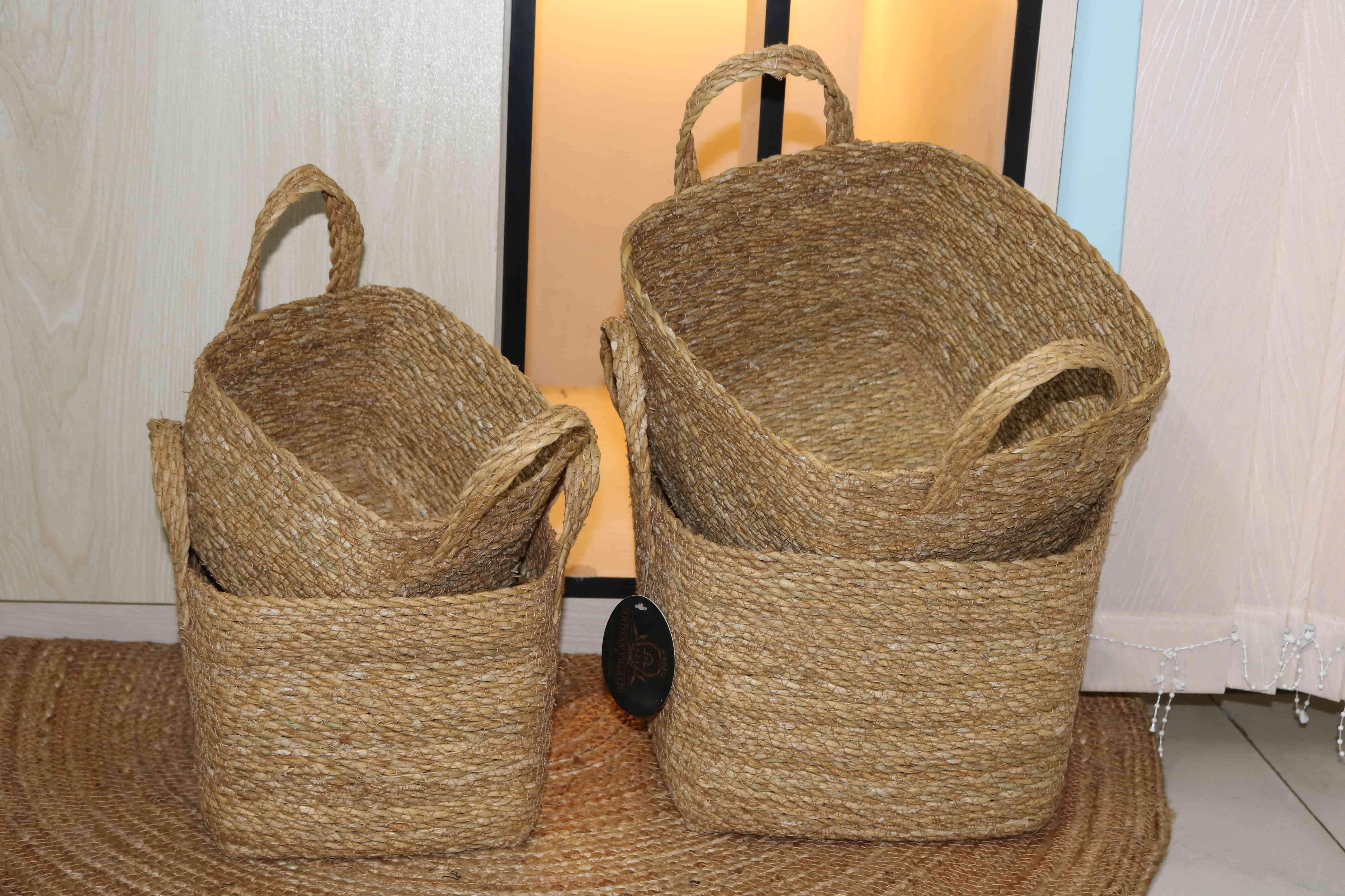 Seagrass Square Basket Set of 4 pcs