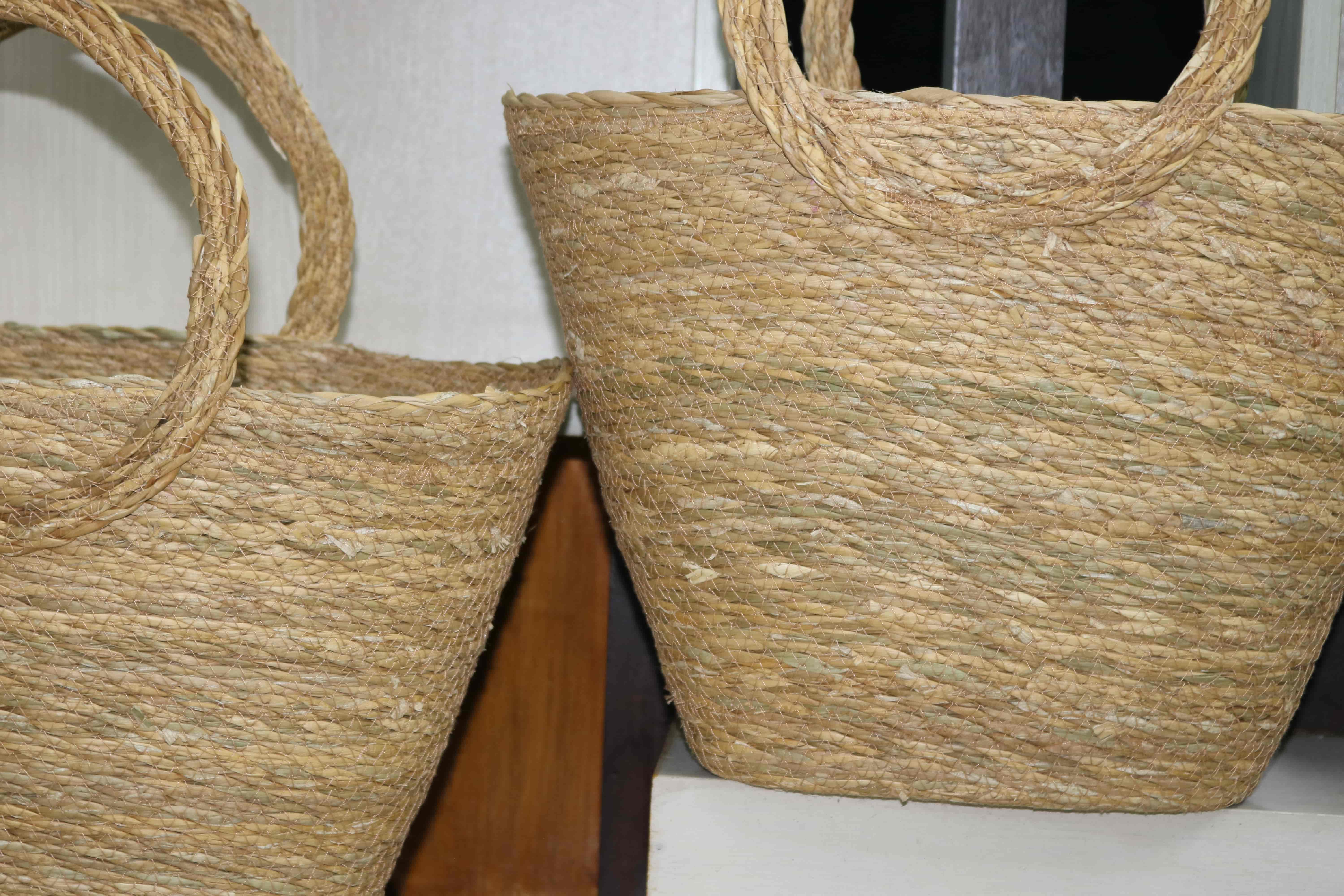 Seagrass Bag With Round Handle set of 3