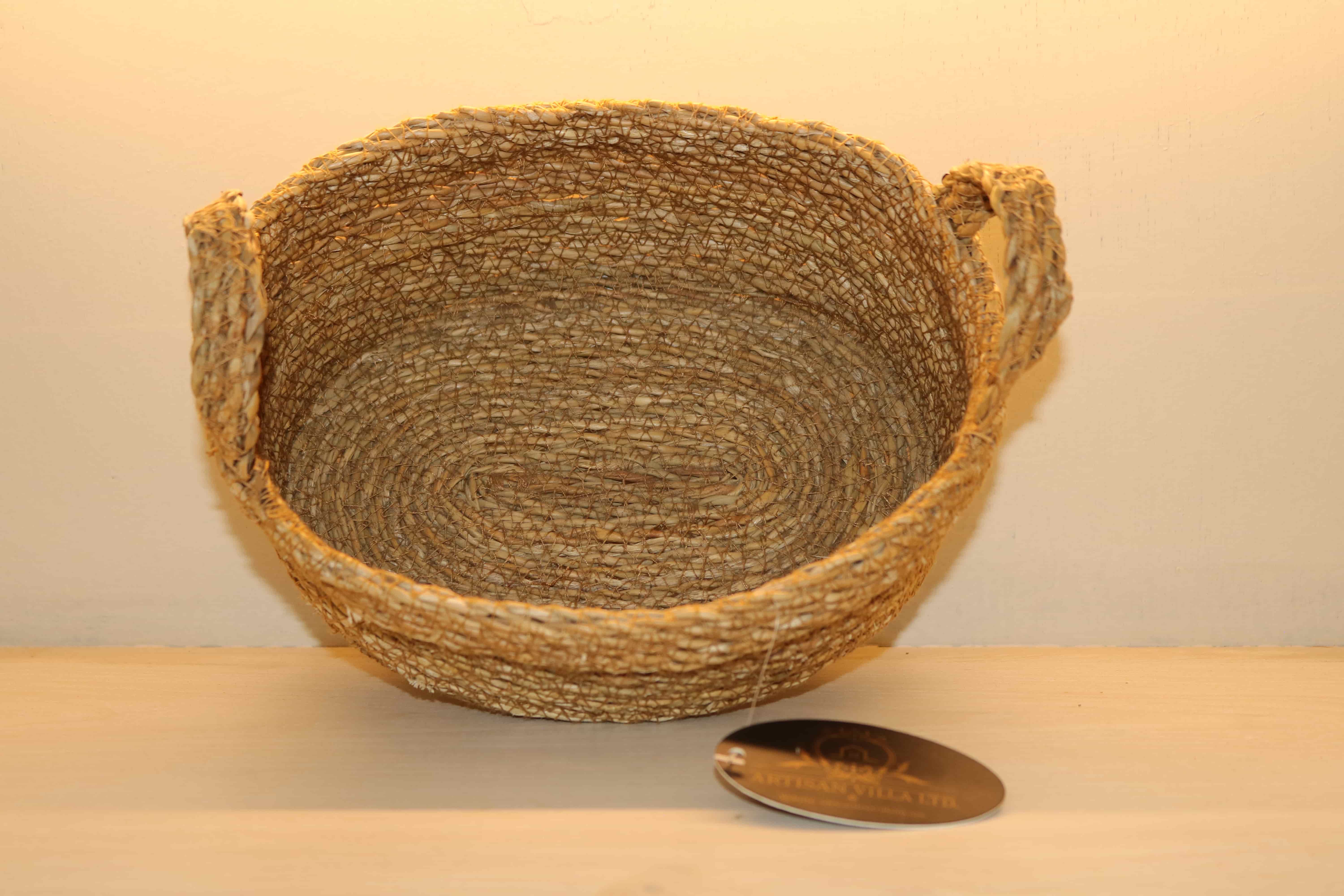 Seagrass Top Folding Oval Basket