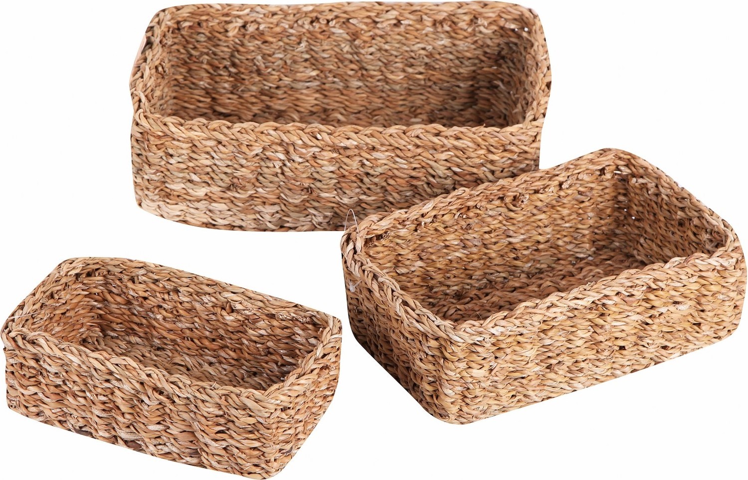 Seagrass Rectangle Basket Set 3 Pcs