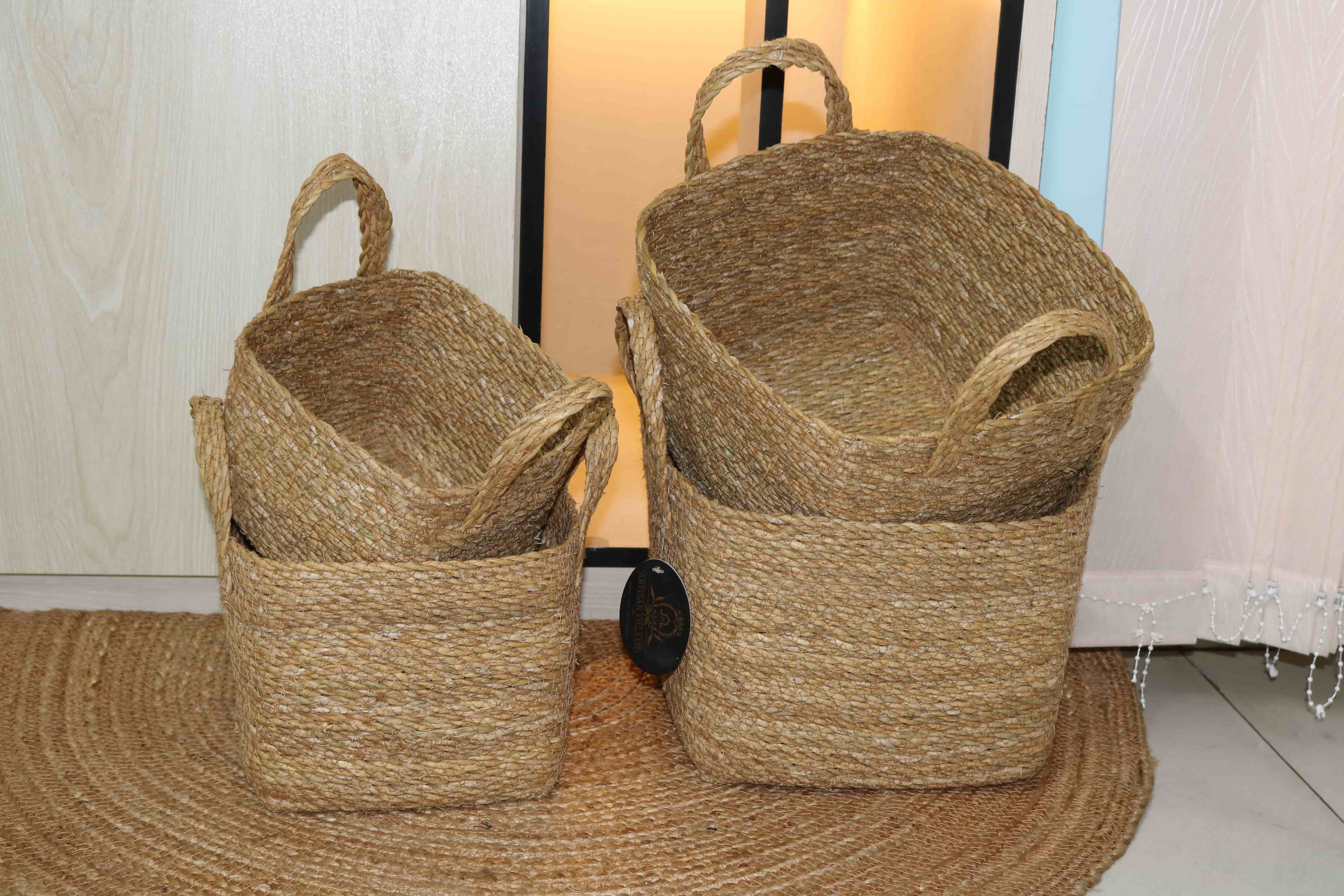 Seagrass Square Basket Set of 4 pcs