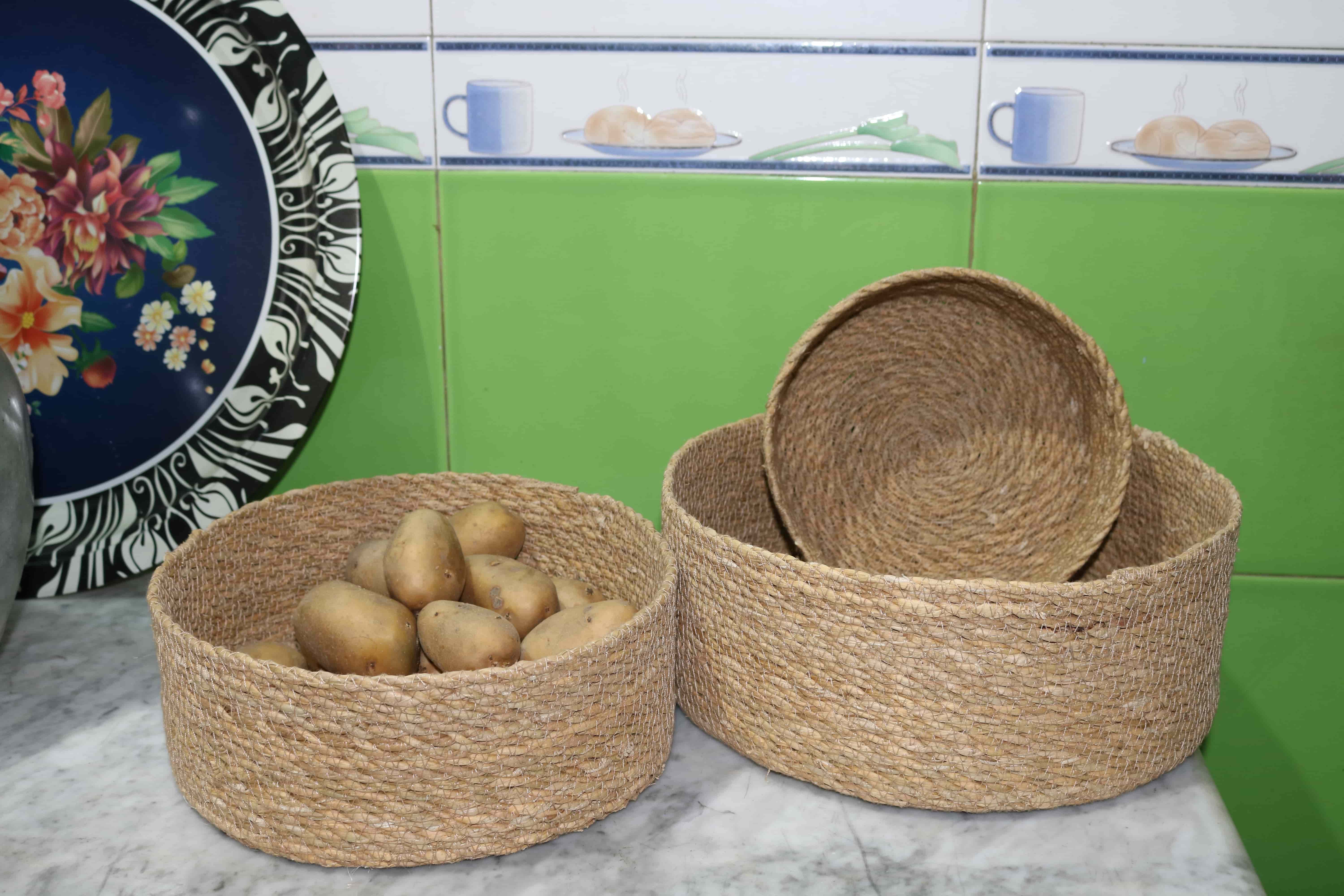 Seagrass Stiched baskets Set of 3 [111-112-002]