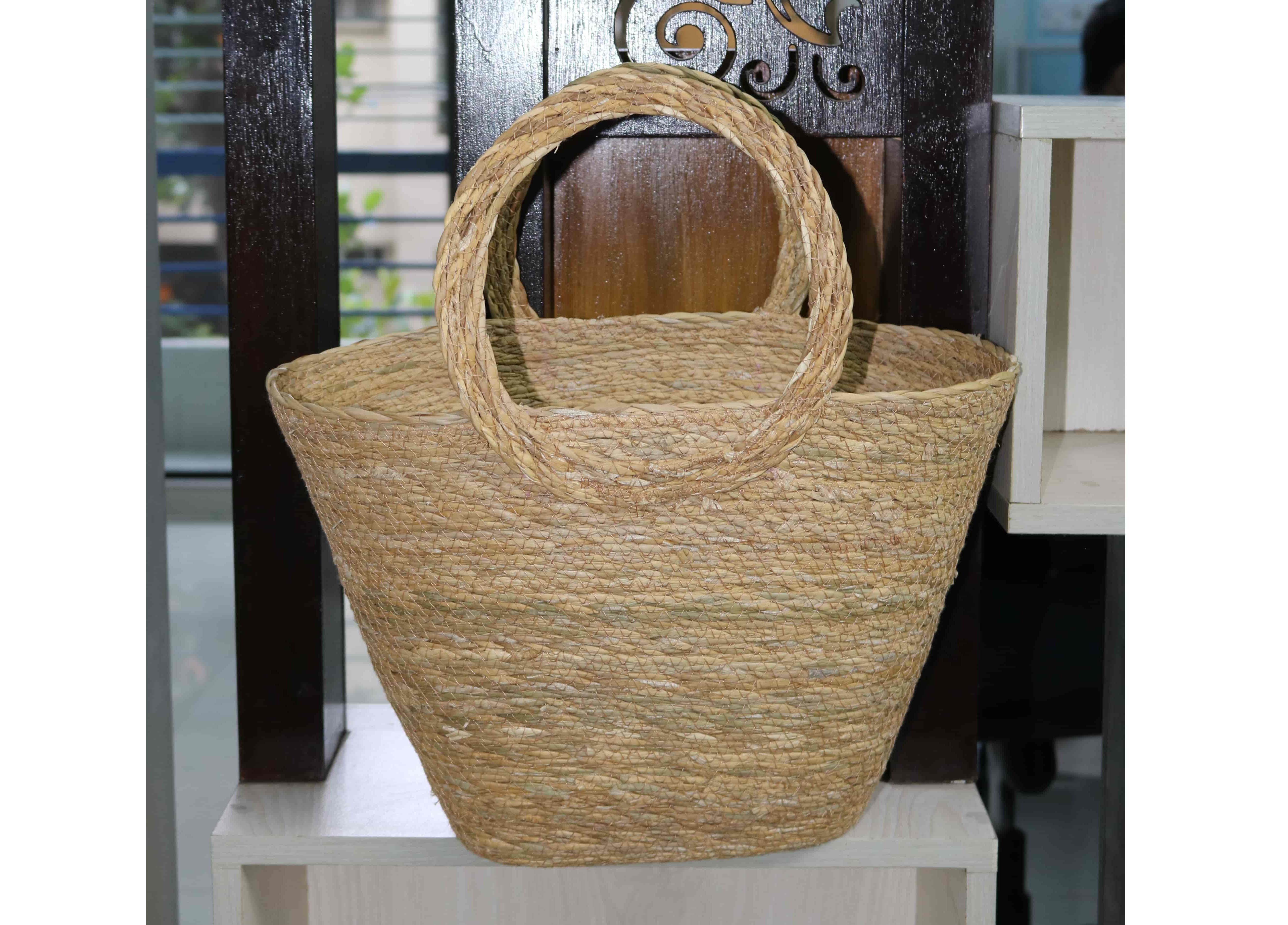 Seagrass Bag With Round Handle set of 3